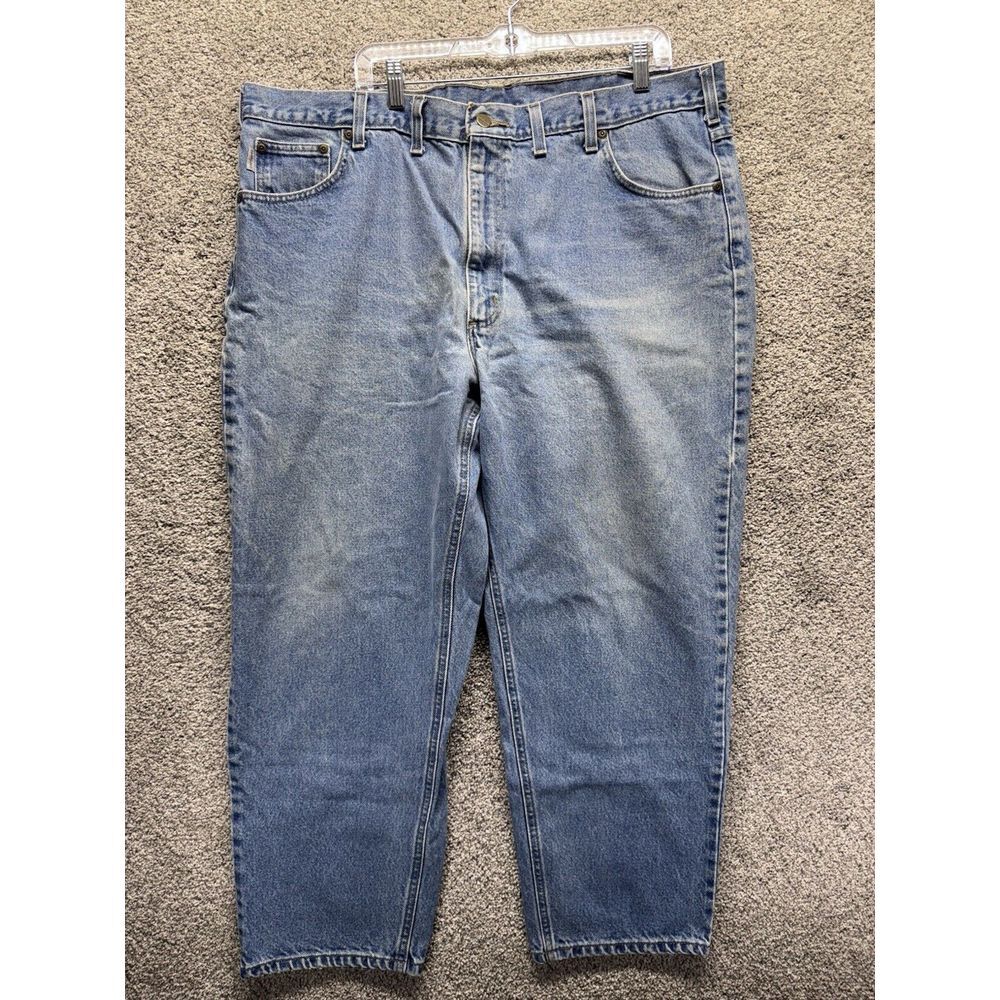 Carhartt‎ Men's Relaxed Fit Jeans Size 42X30 B17-DST Denim Workwear Jeans Trendy